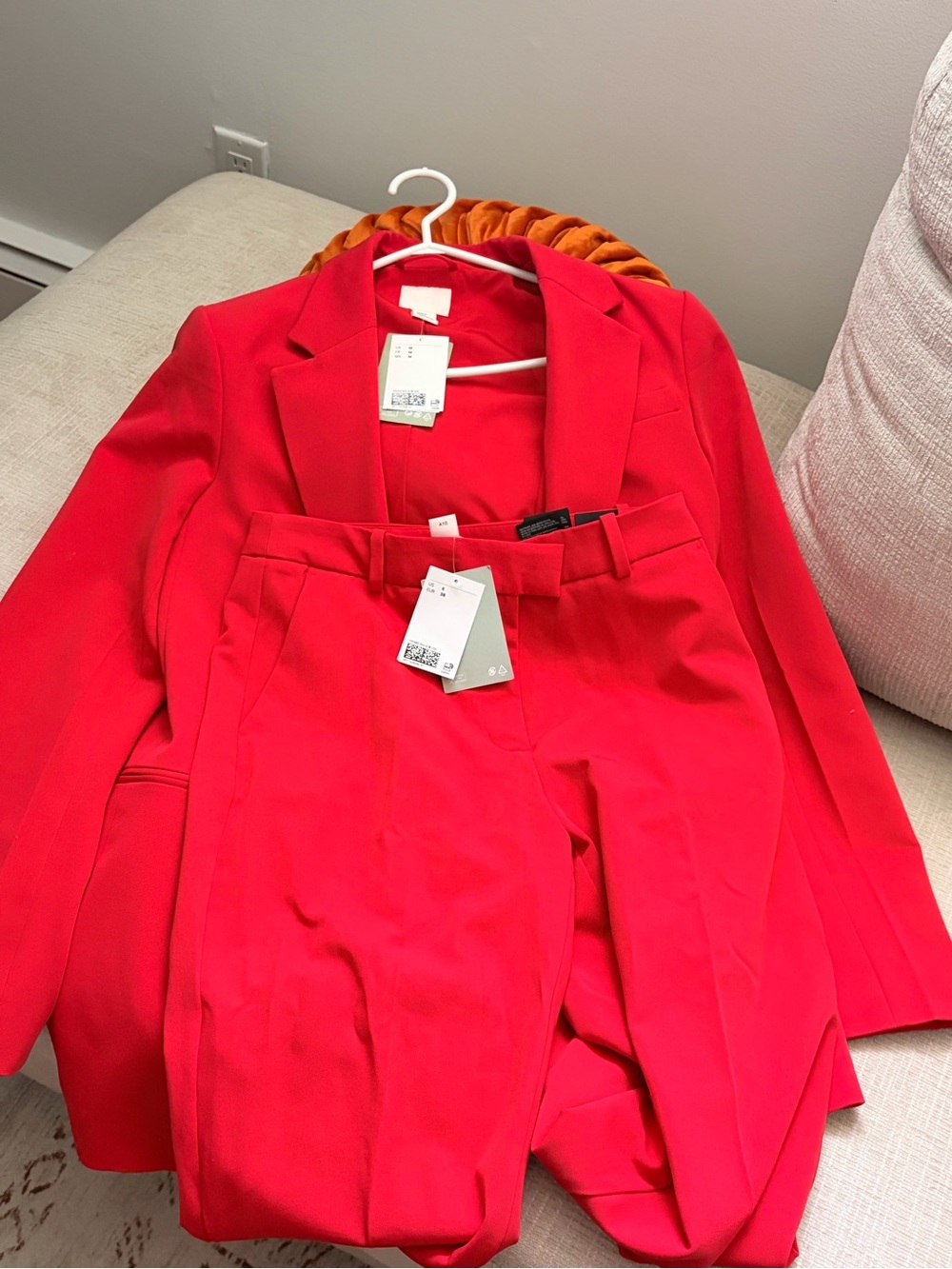 H&M Bold Red Women's Tailored Blazer & Trousers